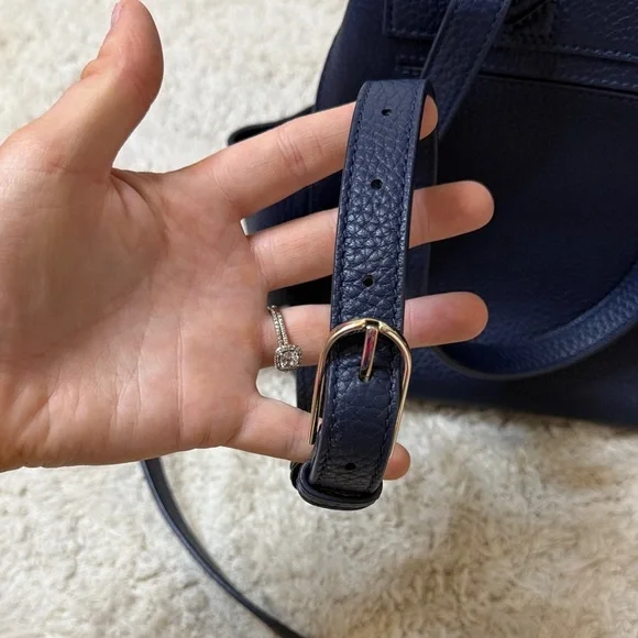 Tory Butch Mini Thea Backpack Navy Blue - Picture 6 of 10